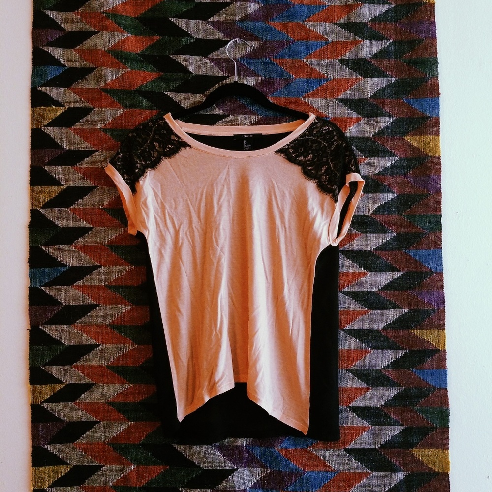 Forever 21 Lace Detail Tee